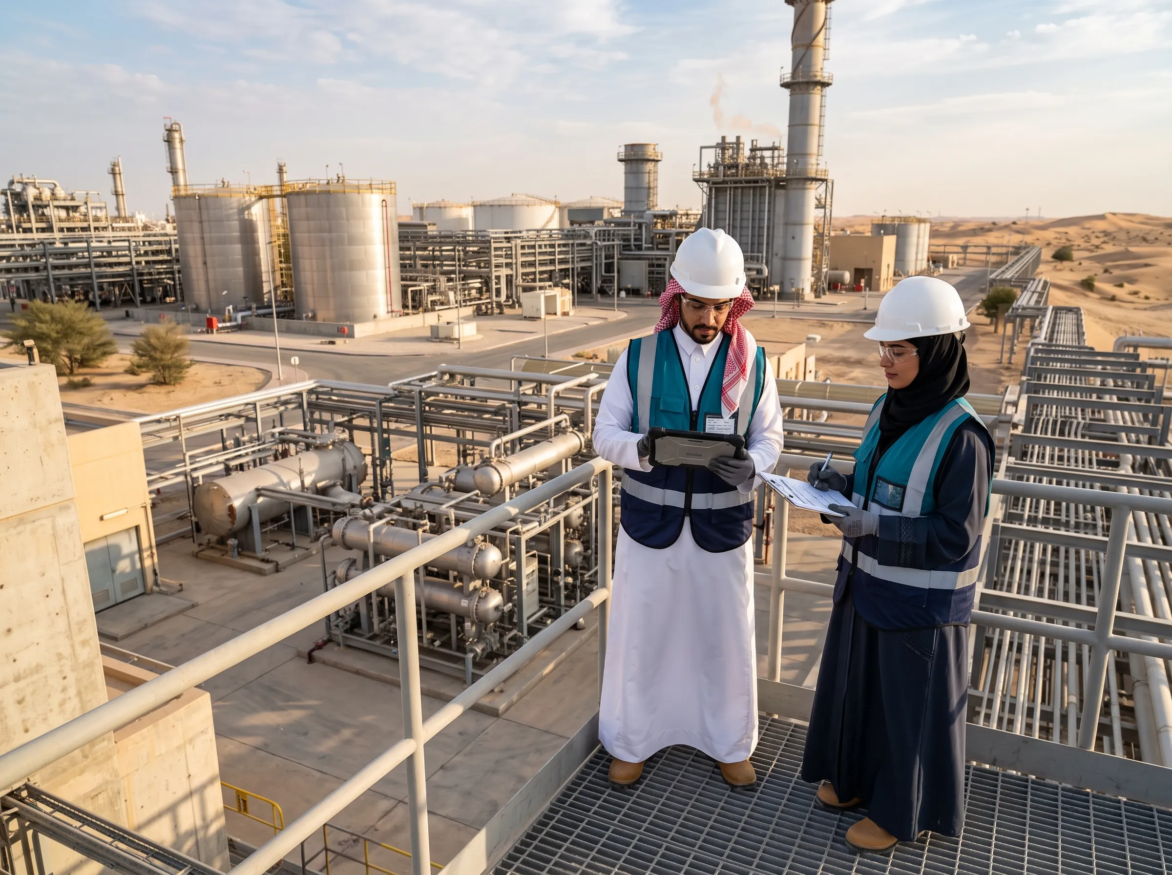 فريق تيرا بالس يراجع متطلبات استخراج تصريح بيئي لمشروع صناعي في السعودية