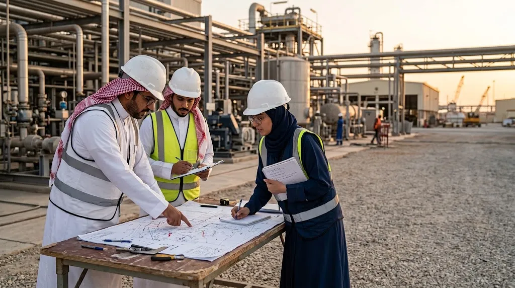 مهندسون ينسقون الأعمال الفنية ويتابعون متطلبات التنفيذ في الموقع