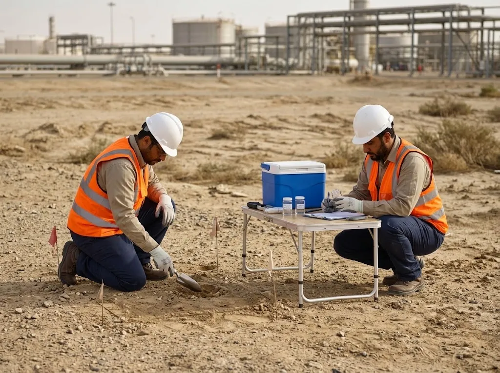 Soil sampling and documentation to verify conditions following remediation works